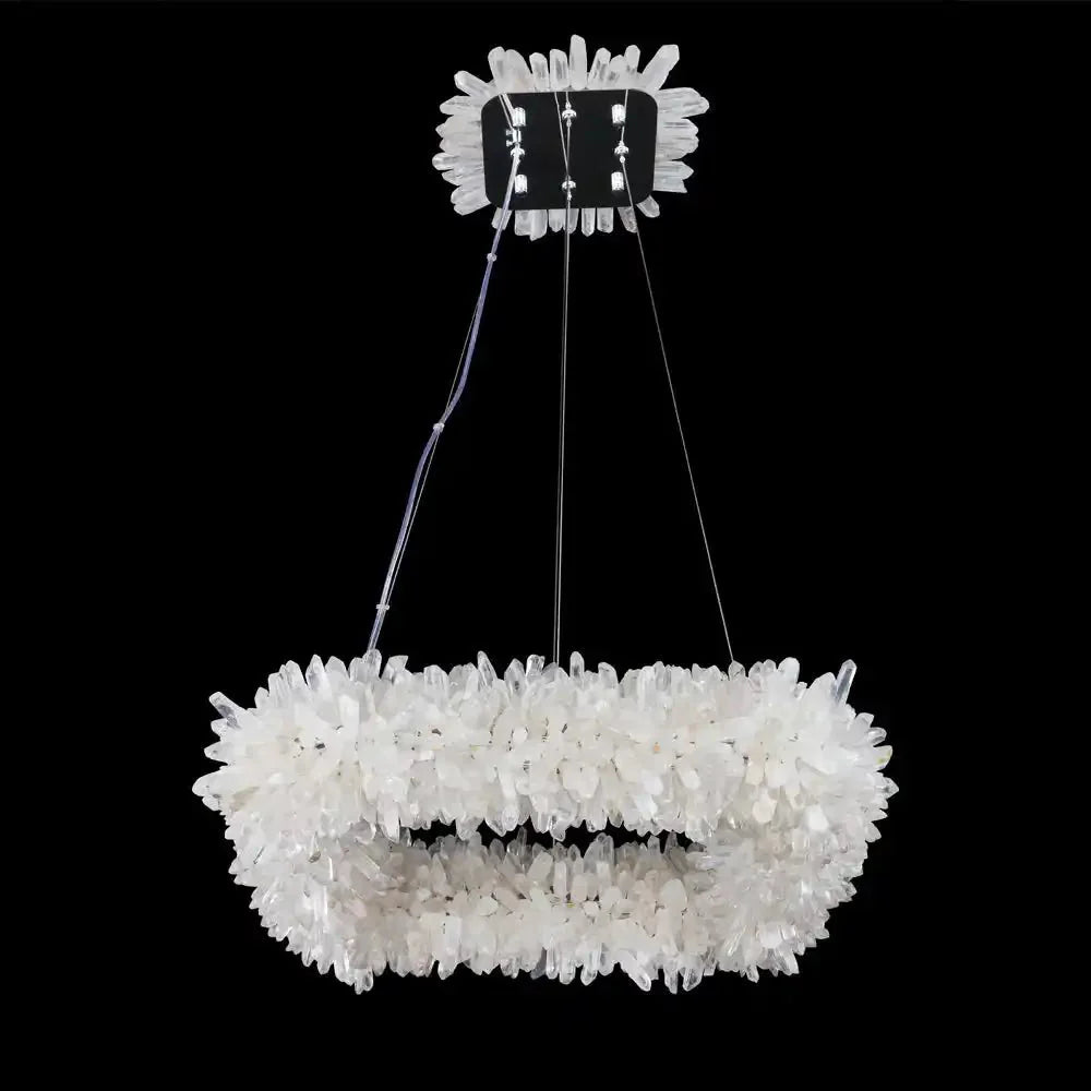 24'' Square Modern Geode Quartz Crystal Chandelier - Blushlighting