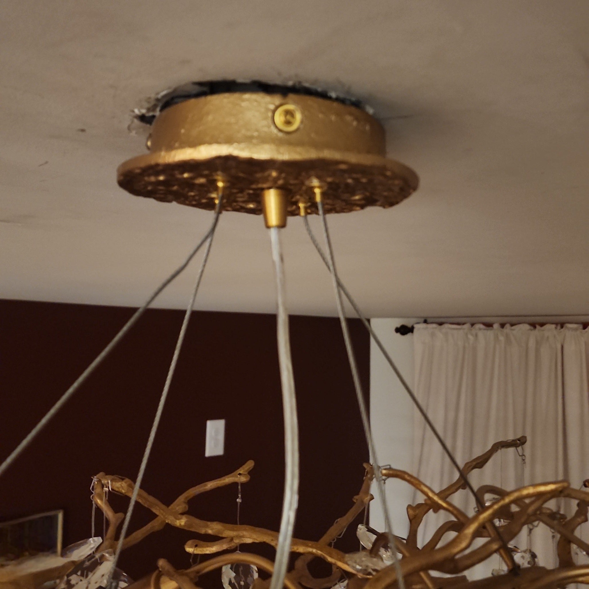 French Branch Crystal Chandelier with Elegant Crystal Leaves-Chandeliers-Blushlighting