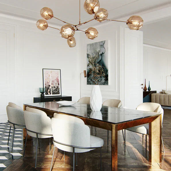 Modern Sputnik Smoky Gray/Amber Glass Branch Chandelier for Kitchen Island/Dining Room-Chandeliers-Blushlighting