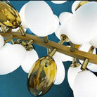 Large Branch Copper Chandelier with Grape Shape Bulbs Unique and Creative Light Fixture for Staircase/ Duplex/ High Ceiling Living Room/ Restaurant-Chandeliers-Blushlighting