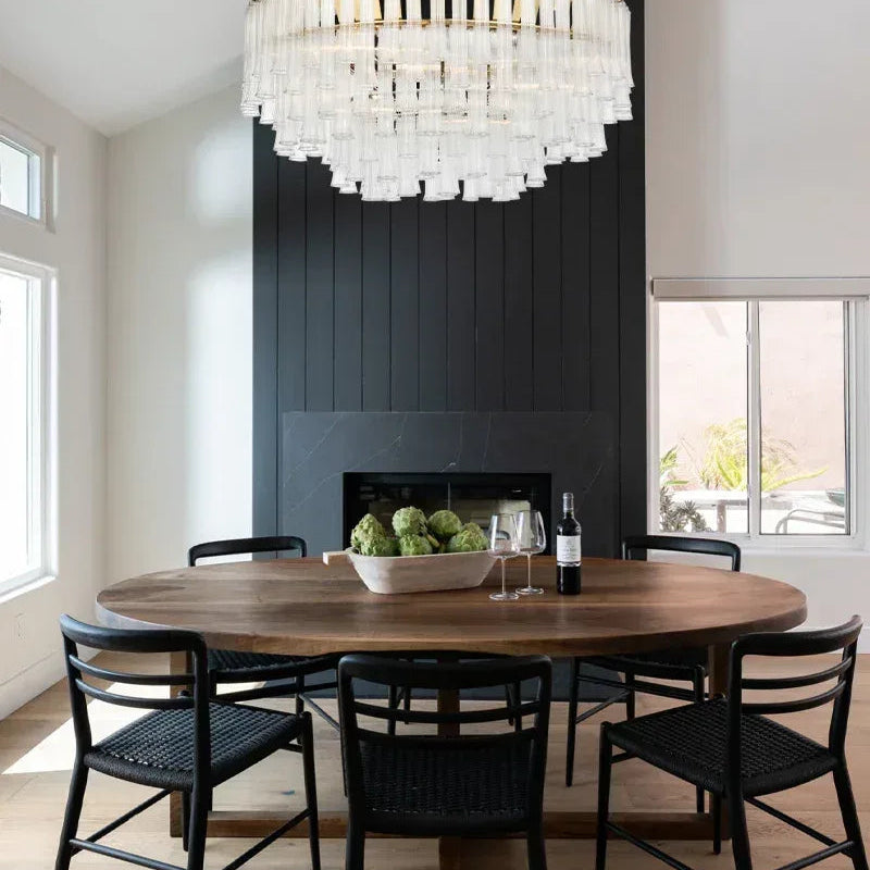 9 Light 20" Wide LED Lorelei Round Tiered Chandelier in Black Chain use for dining room American chandelier