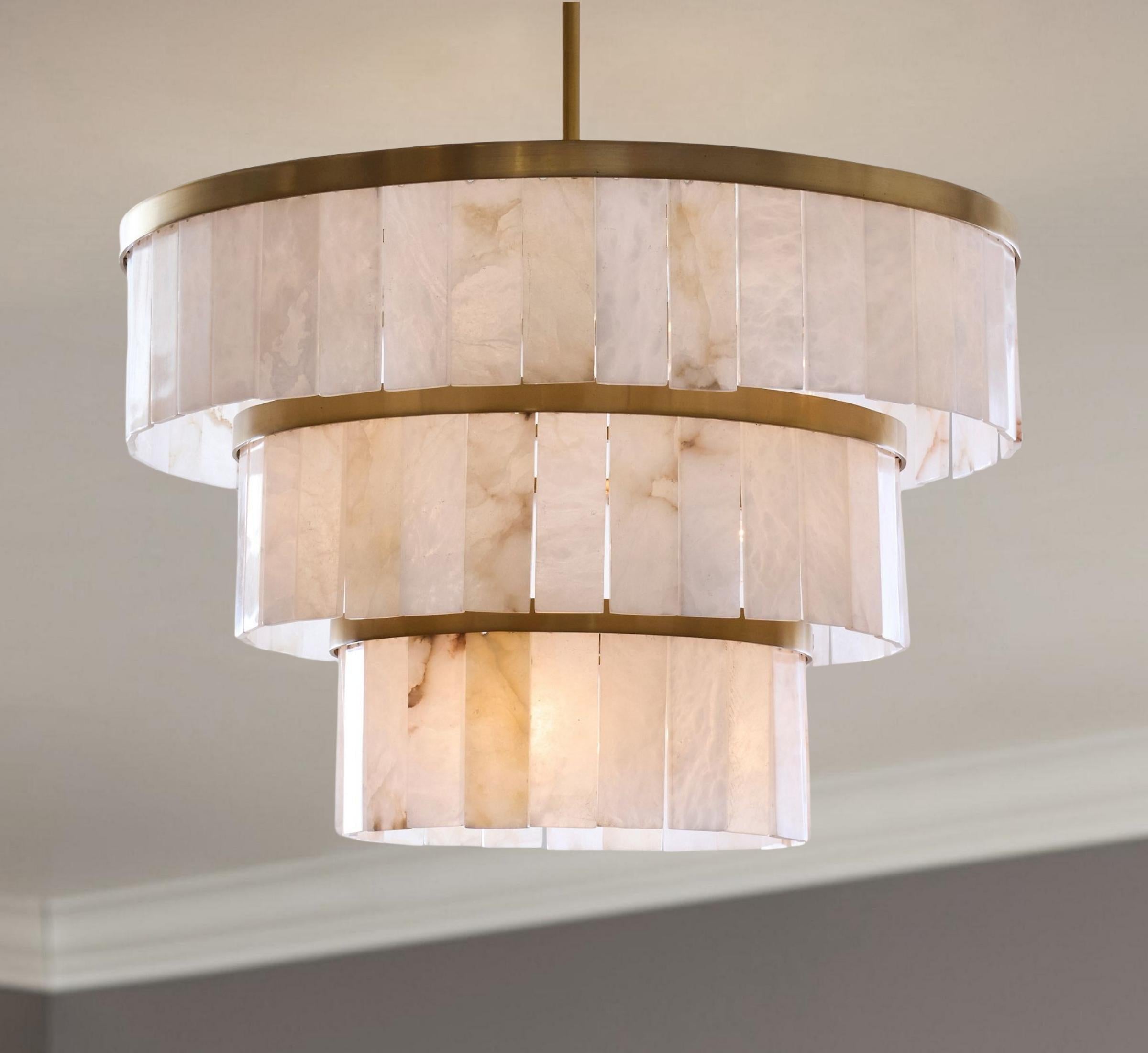 Windham Alabaster 3 Tier Chandelier
