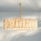 Calametta Onyx Round Chandelier 36" 48'' 60''-60''-Lacquered Burnished Brass-Blushlighting