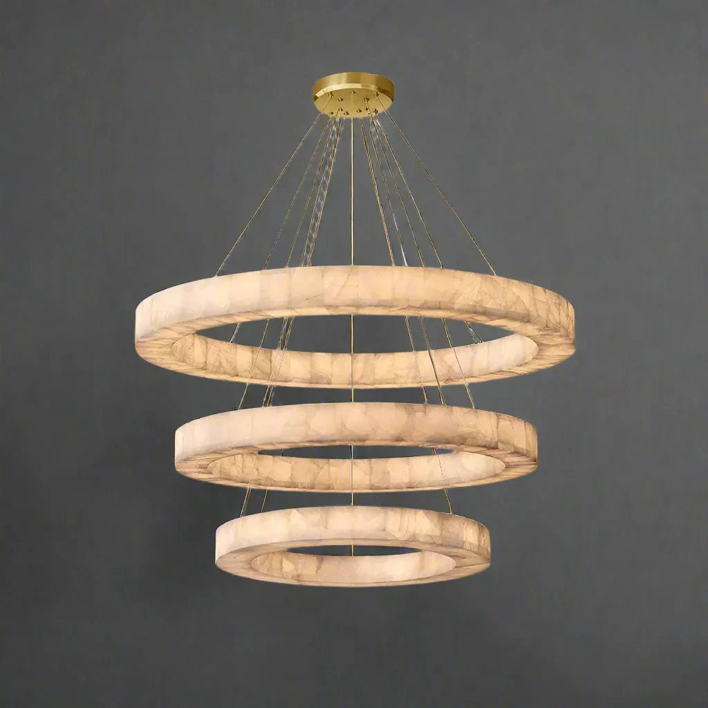 3 - Tier Round Marble Chandelier - Blushlighting