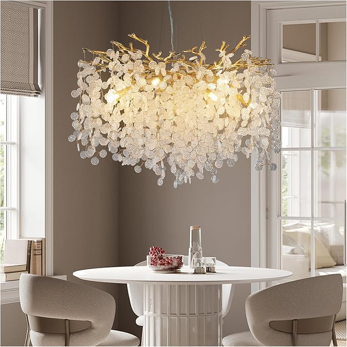30 - Inch Modern Tree Branch Crystal Chandelier for Dining Rooms - Blushlighting