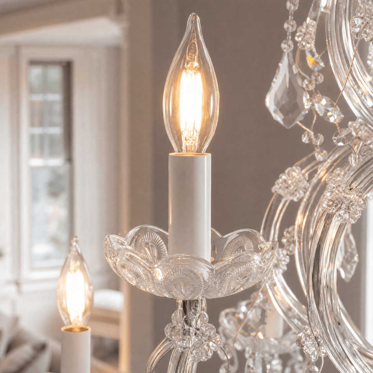 35.4" 24-Light Maria Theresa Crystal Chandelier - Silver - Blushlighting