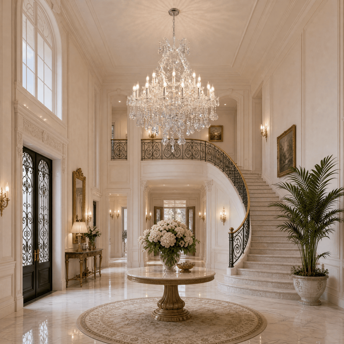 35.4" 24-Light Maria Theresa Crystal Chandelier - Silver - Blushlighting
