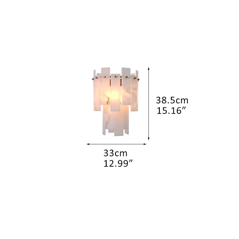 3/5/7-light Tired Alabaster marble Cluster Chandelier 13" with adjustable chain-Luxury Modern Chandelier-Blushlighting-W-1-light-D33*H38.5CM/D12.99“*H15.16"-Brass-Blushlighting