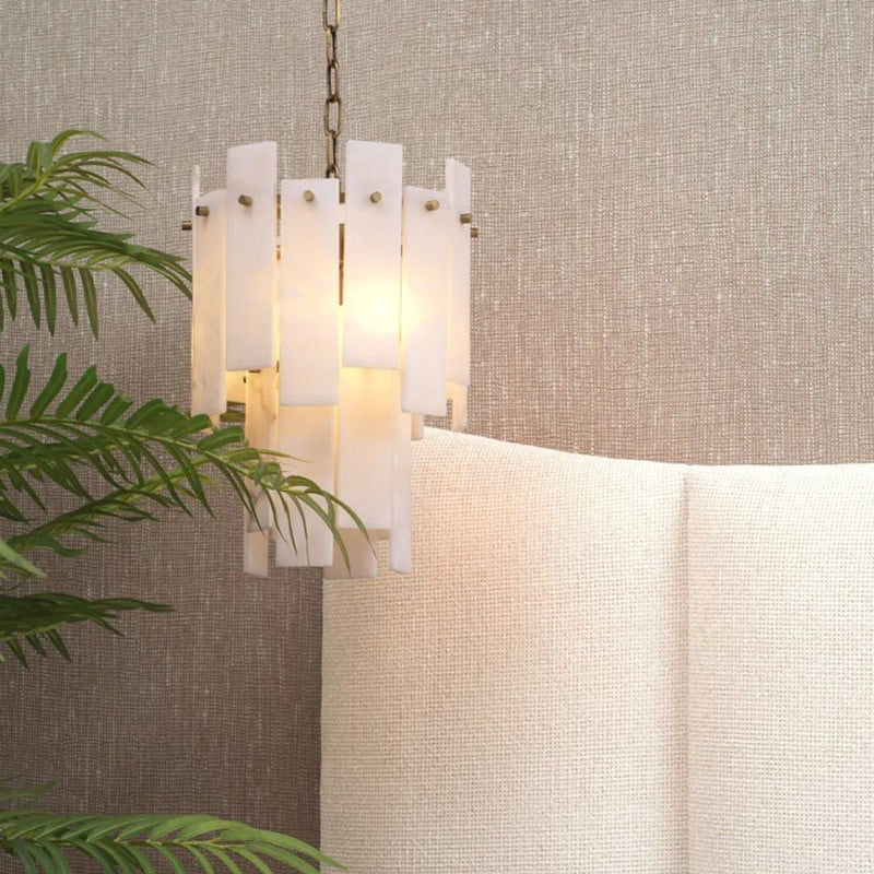 3/5/7-light Tired Alabaster marble Cluster Chandelier 13" with adjustable chain-Luxury Modern Chandelier-Blushlighting-Blushlighting
