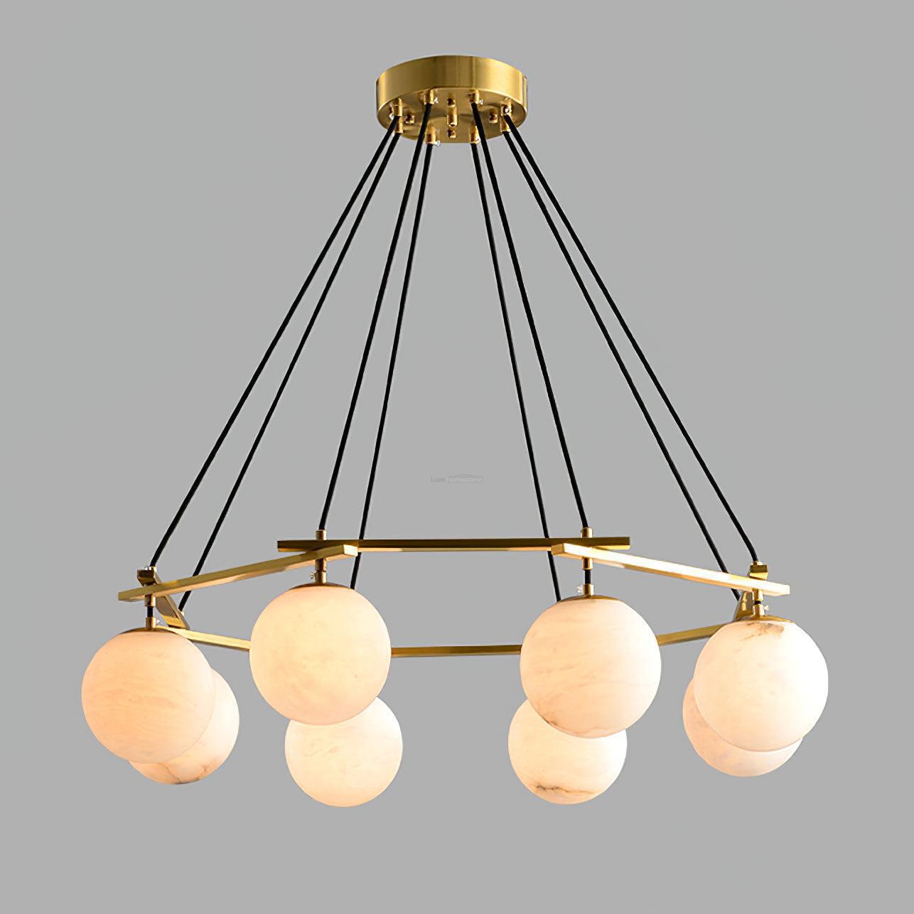 Miira Alabaster Chandelier with 3/6/8 heads-Blushlighting