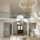 Arcachan Crystal 2-Tier Round Chandelier 60"-Blushlighting