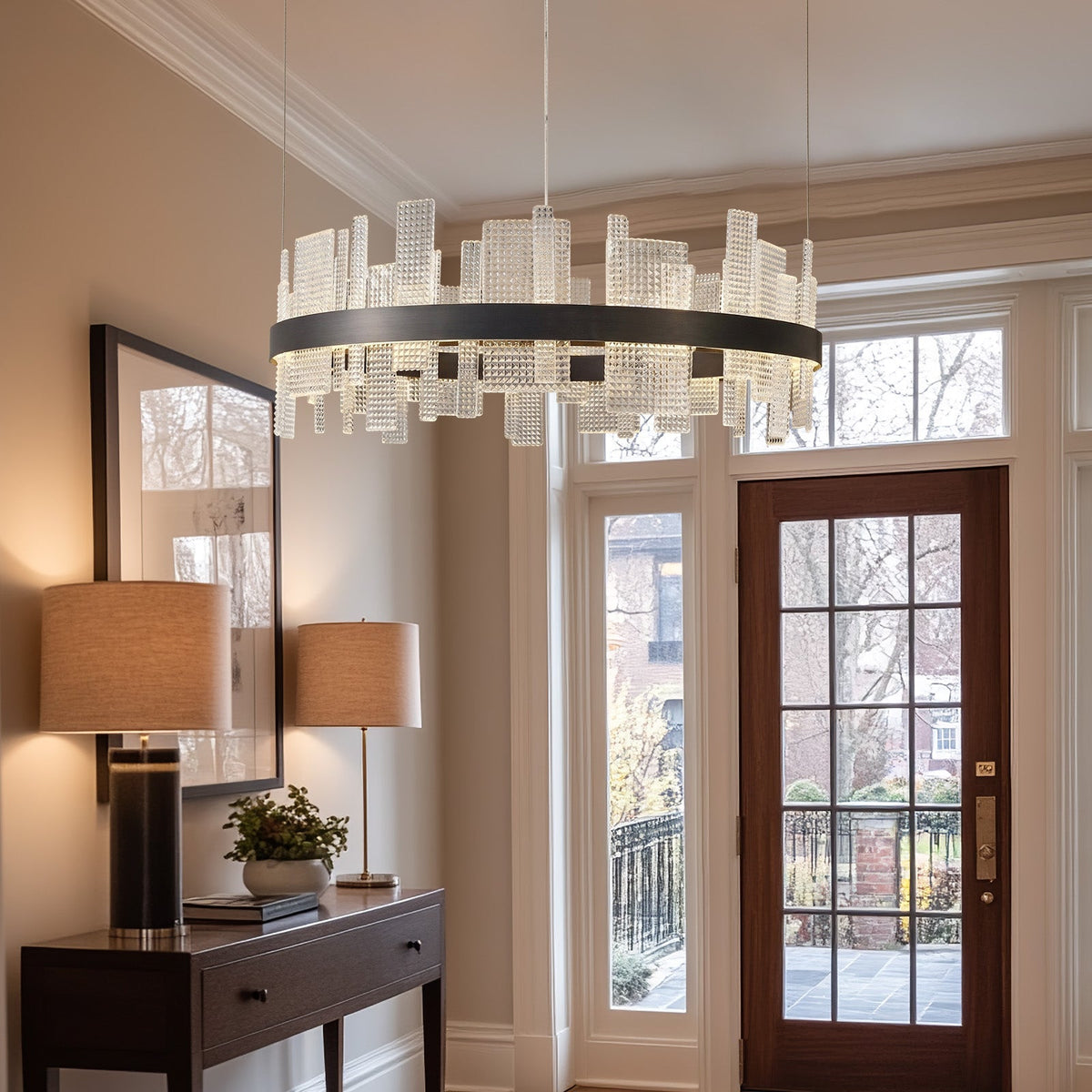 Lyra Round Glass Chandelier - view 18