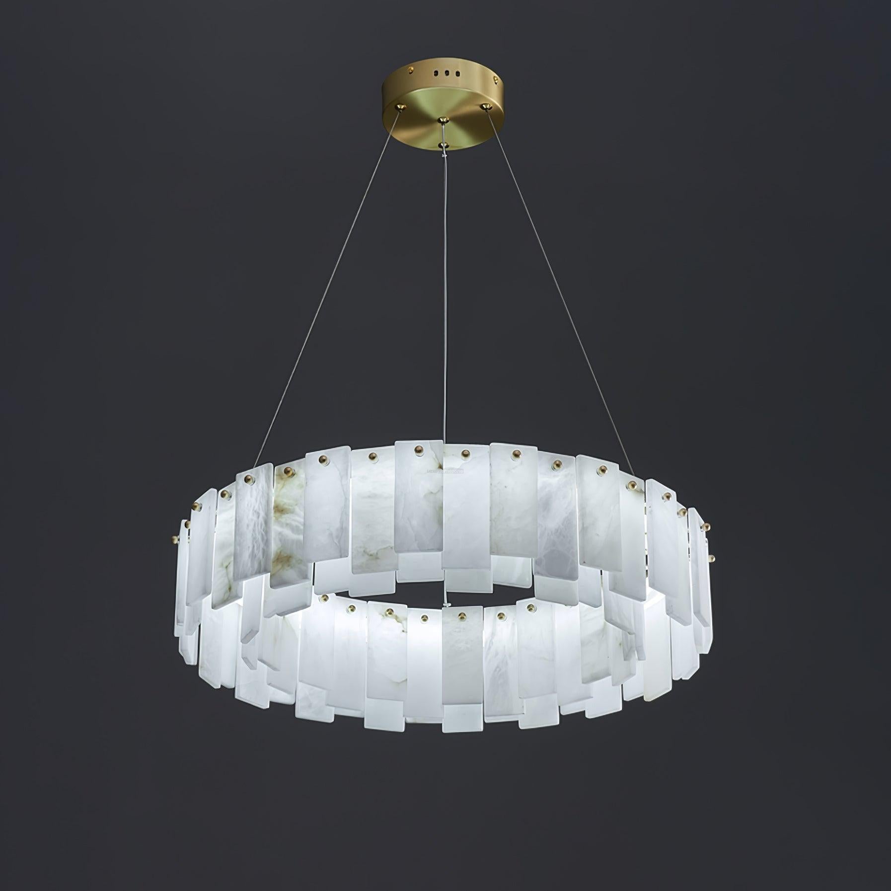 Halos Alabaster Round/Square Chandelier