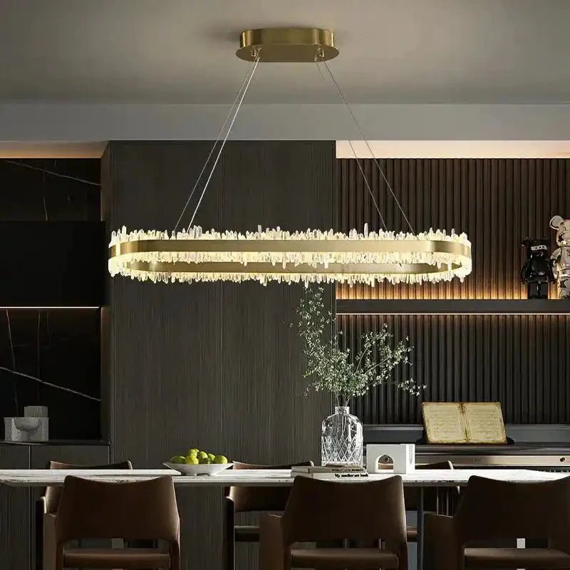 47 Inch Linear Chandelier Modern Quartz Crystal Chandelier for Dining Room - 39'' LBlushlighting