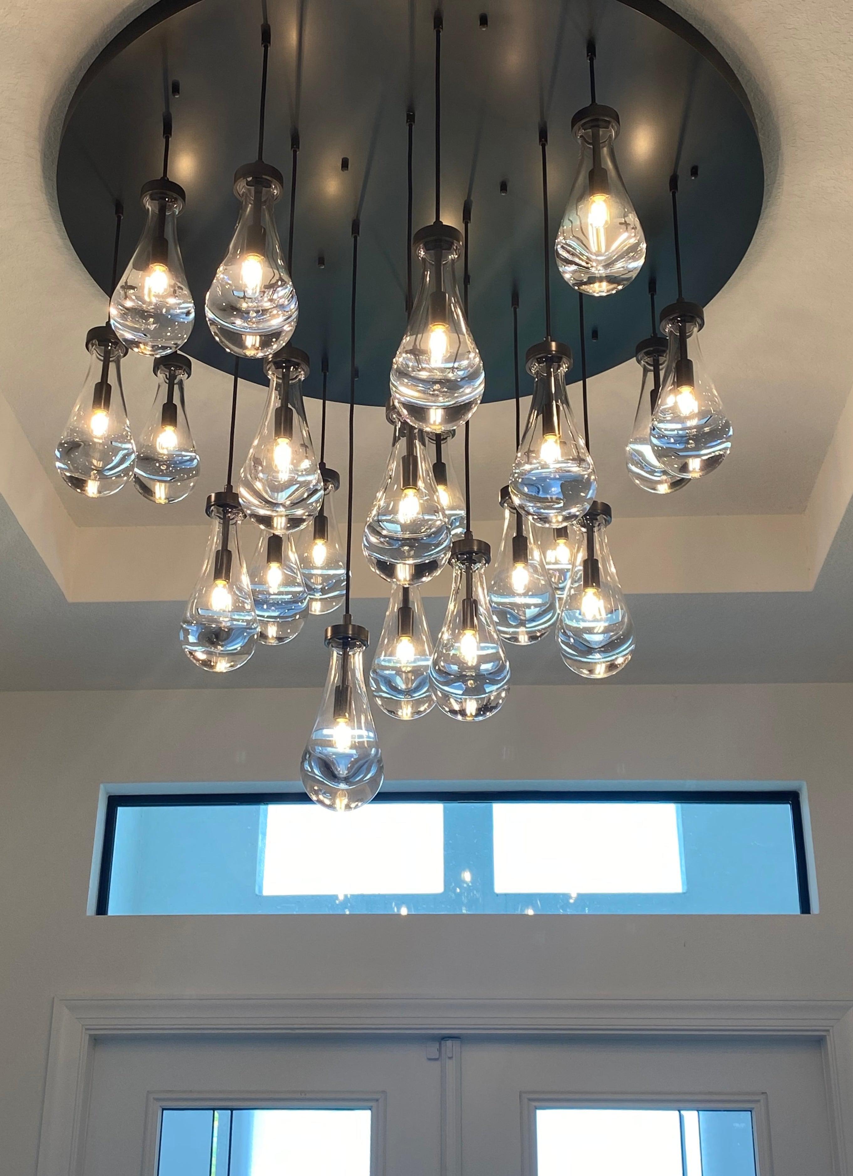 Raindrop Round Chandelier 36"