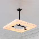 Maxine Modern Square Alabaster Living Room Chandelier Chandelier Kevin Studio Inc