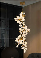 Large Branch Copper Chandelier with Grape Shape Bulbs Unique and Creative Light Fixture for Staircase/ Duplex/ High Ceiling Living Room/ Restaurant-Chandeliers-H 78.7" * D 29.5"-Warm Light-Blushlighting