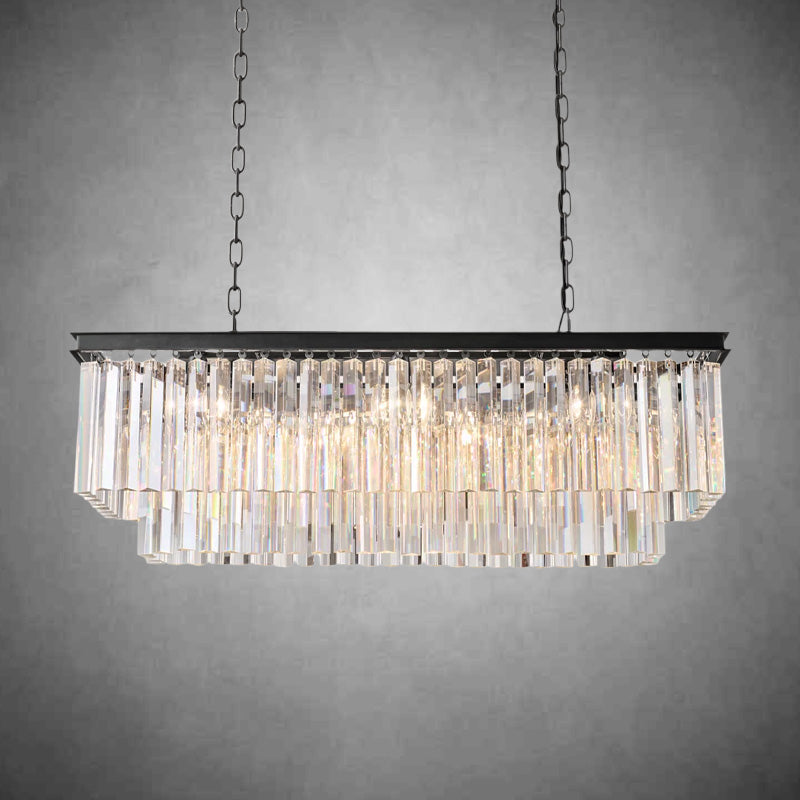 1920s Odaon Art Deco Rectangular Chandelier 40"49"59"72"
