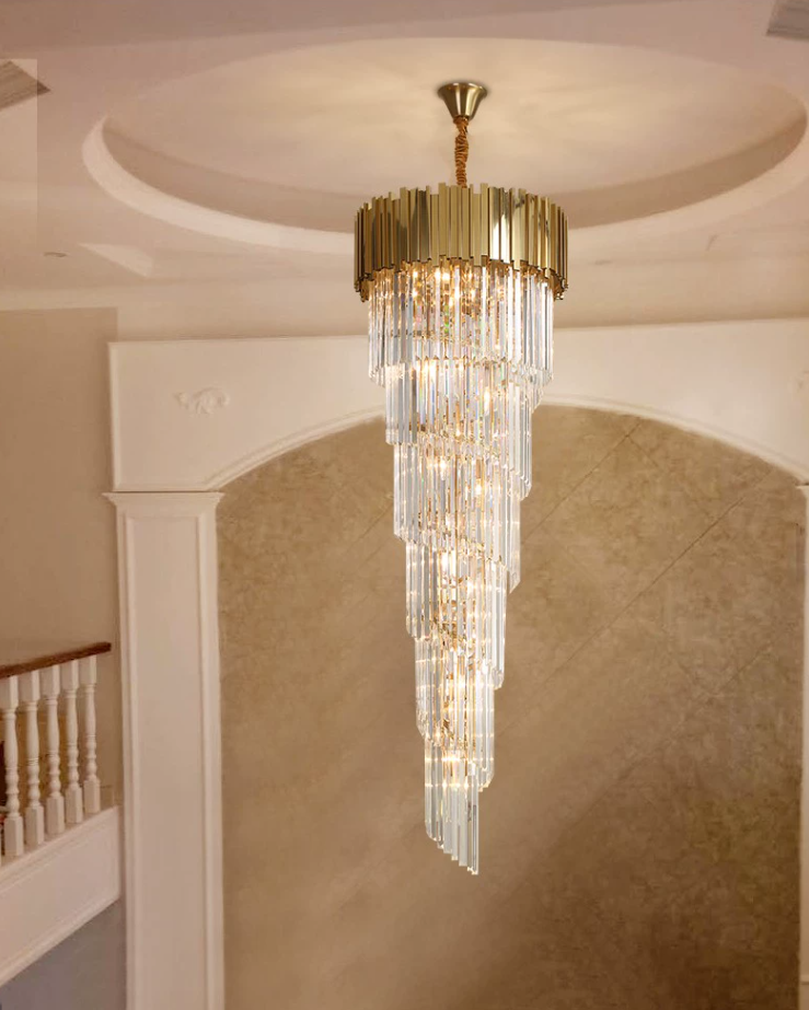Luxury GBUd Spiral Crystal Chandelier for Staircase/Foyer/Entryway
