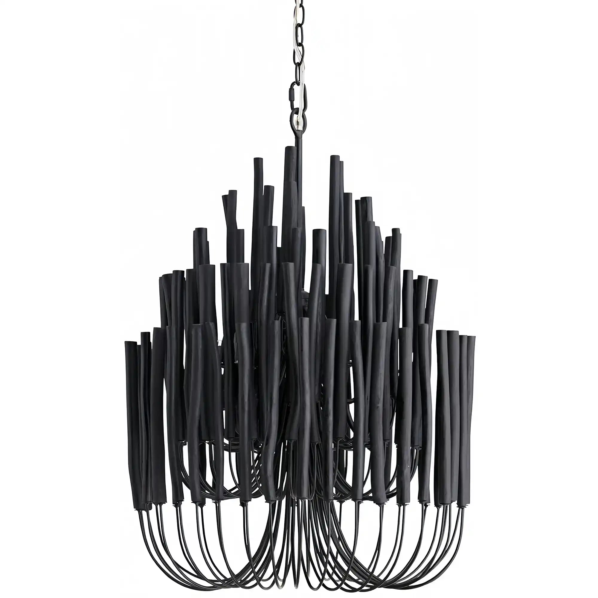 5/6-Light Modern Branch Modeling Chandelier in White or Black for Stylish Interiors-Chandeliers-Blushlighting