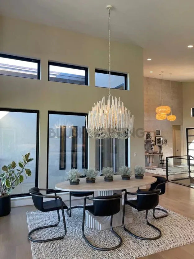 5/6 - Light Modern Branch Modeling Chandelier in White or Black for Stylish Interiors - 5 Lights / D21"*H29"WhiteWarm LightBlushlighting