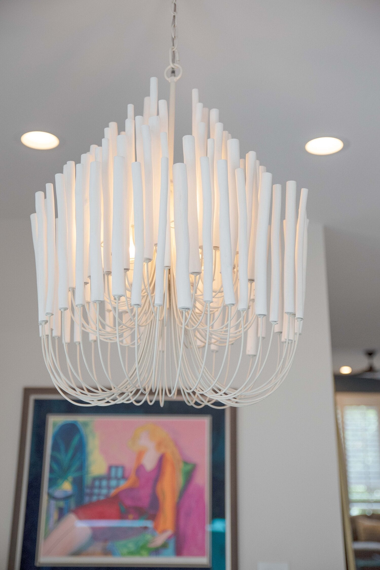 5/6 - Light Modern Branch Modeling Chandelier in White or Black for Stylish Interiors - 5 Lights / D21"*H29"WhiteWarm LightBlushlighting