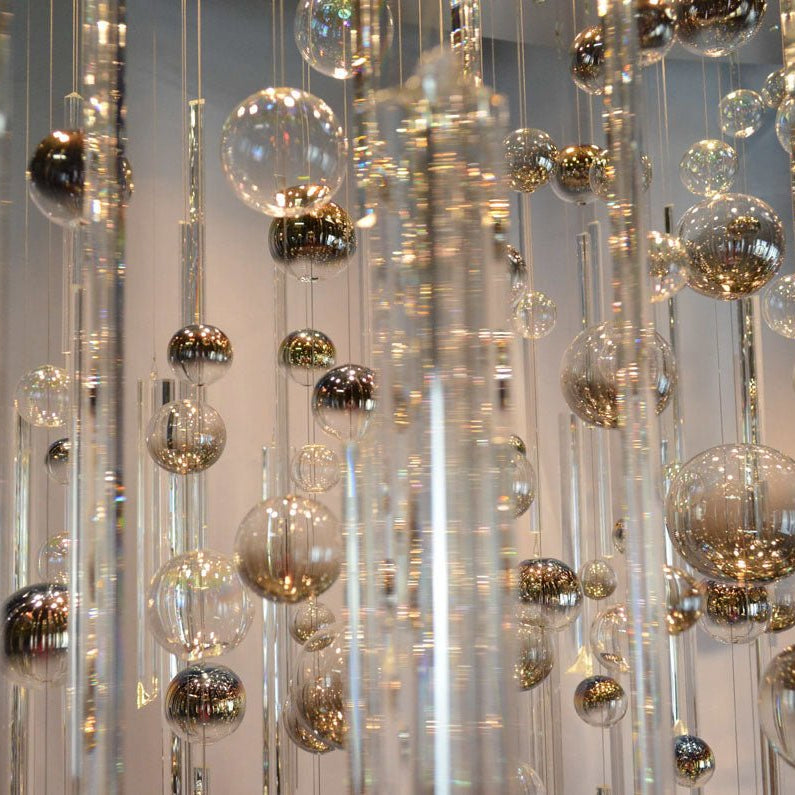 59'' Oval Chandelier for Dining Room Big Modern Glass Bubble Chandelier - Blushlighting
