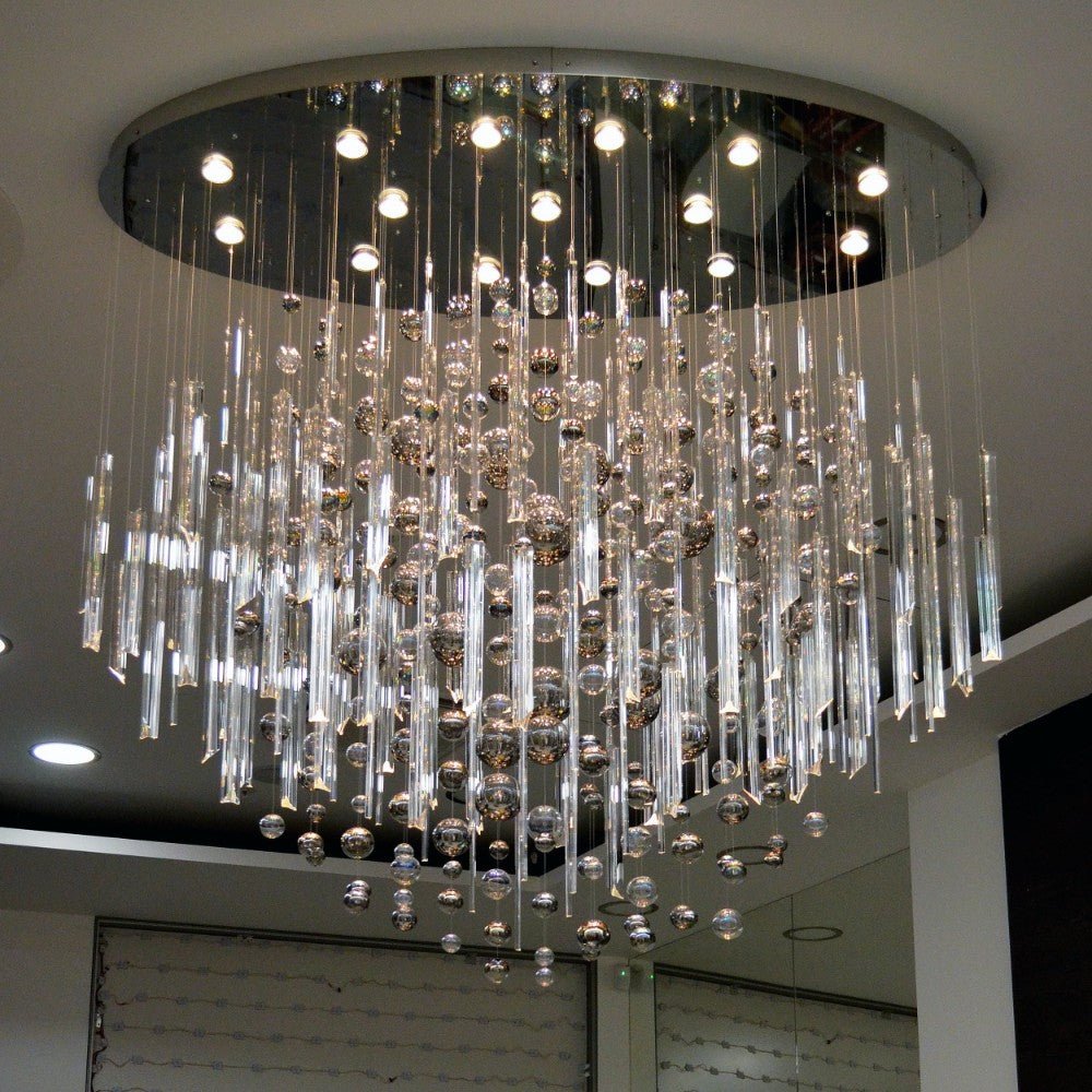 59'' Oval Chandelier for Dining Room Big Modern Glass Bubble Chandelier - Blushlighting