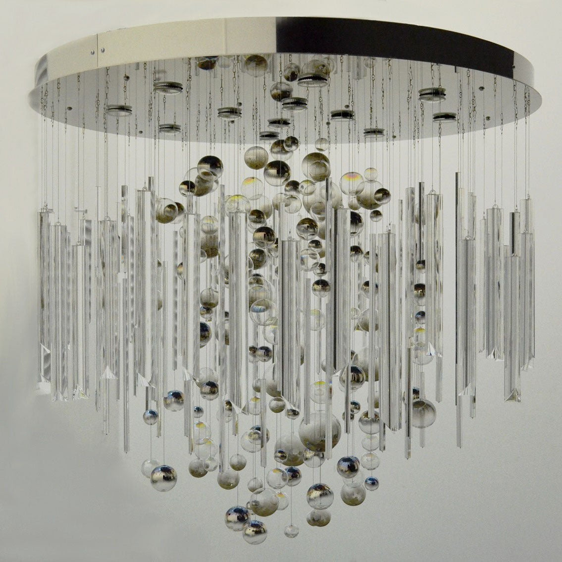59'' Oval Chandelier for Dining Room Big Modern Glass Bubble Chandelier - Blushlighting