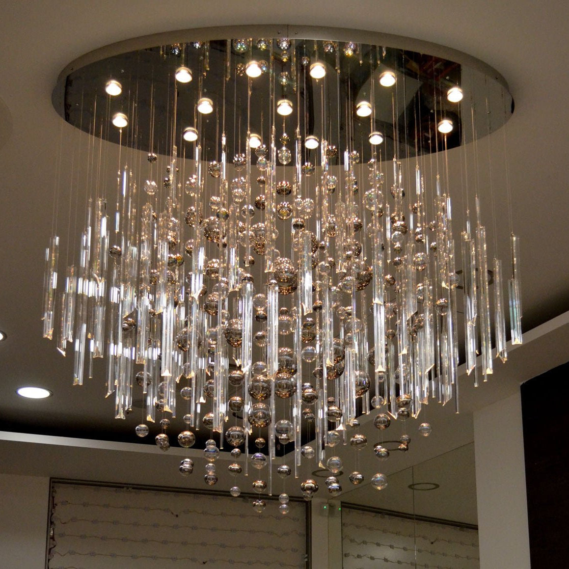 59'' Oval Chandelier for Dining Room Big Modern Glass Bubble Chandelier - Blushlighting