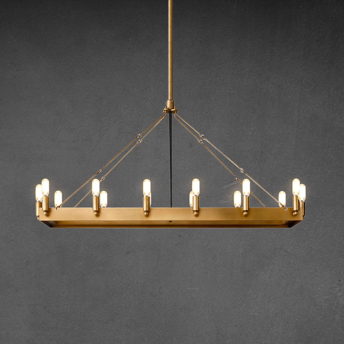 Camina Vintage Filament Rectangle Chandelier 41''52''