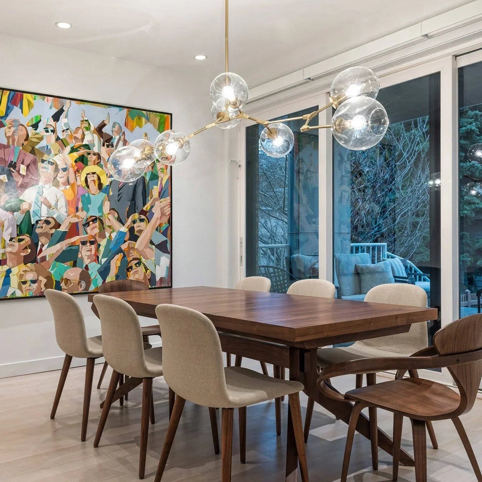 Modern Sputnik Smoky Gray/Amber Glass Branch Chandelier for Kitchen Island/Dining Room-Chandeliers-Blushlighting