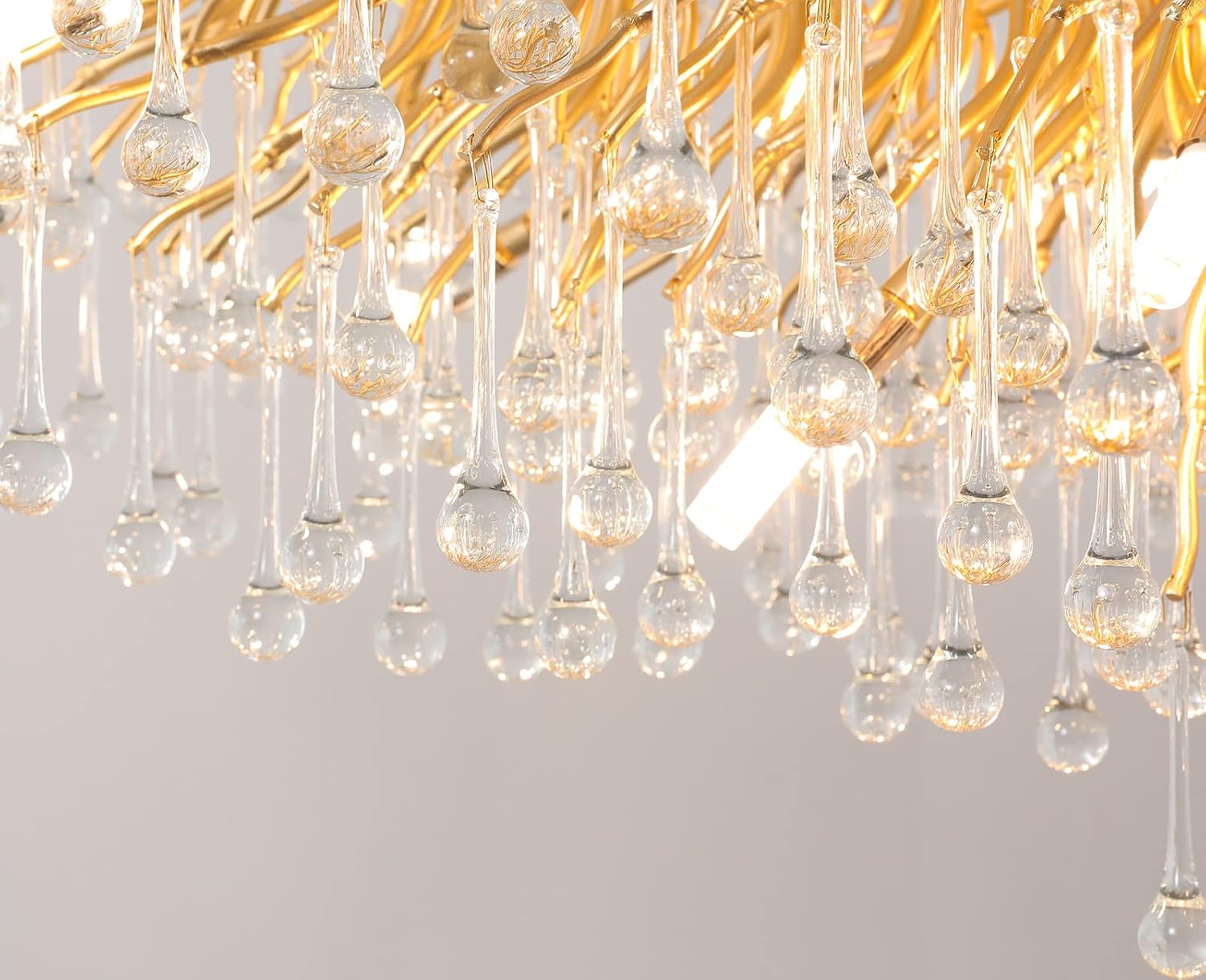 63" Black Modern Crystal Tree Branch Chandelier with 15 Lights - GoldRectangular - L63"Blushlighting