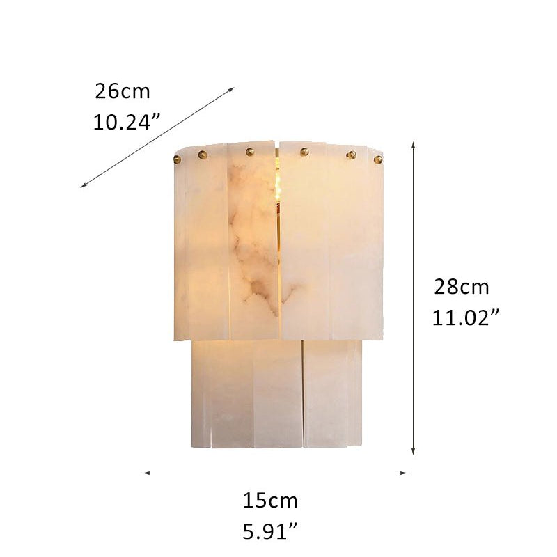 7-Layer Round Alabaster Chandelier lamp black for living room, bedroom, dining room-American Vintage chandelier lamp-Blushlighting-Wall-L15*W26*H28/L5.91*W10.24*H11.02"-White + Black-Blushlighting
