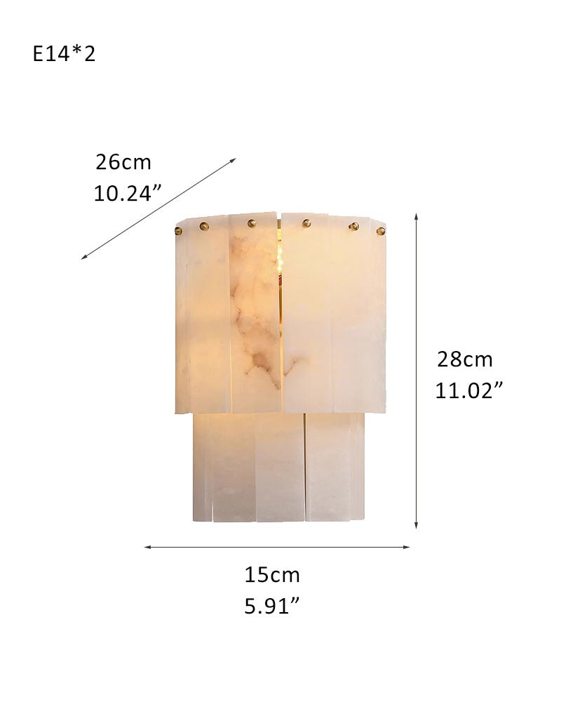 7-Layer Round Alabaster Chandelier lamp black for living room, bedroom, dining room-American Vintage chandelier lamp-Blushlighting-Wall-L15*W26*H28/L5.91*W10.24*H11.02"-White + Black-Blushlighting