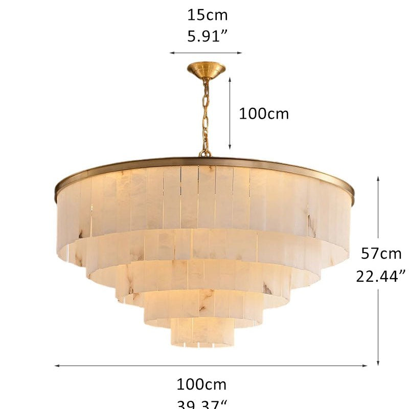 7-Layer Round Alabaster Chandelier lamp black for living room, bedroom, dining room-American Vintage chandelier lamp-Blushlighting-Blushlighting