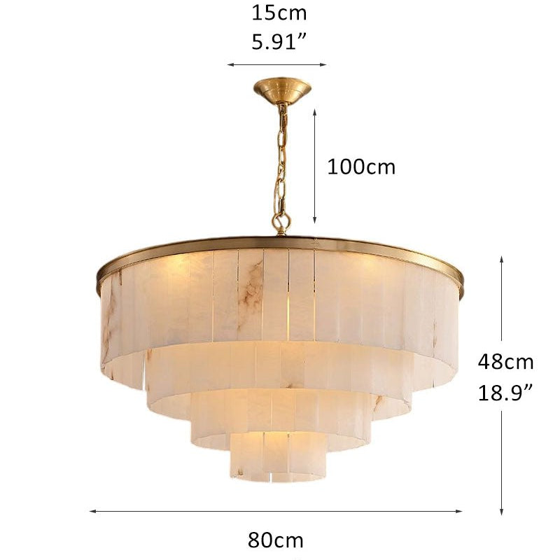 7-Layer Round Alabaster Chandelier lamp black for living room, bedroom, dining room-American Vintage chandelier lamp-Blushlighting-Blushlighting