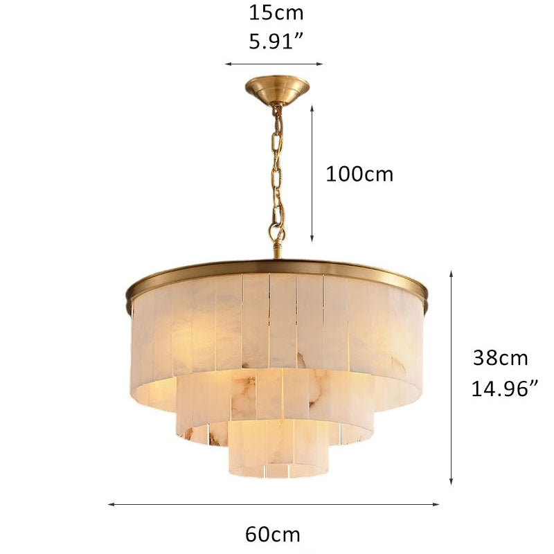 7-Layer Round Alabaster Chandelier lamp black for living room, bedroom, dining room-American Vintage chandelier lamp-Blushlighting-Blushlighting