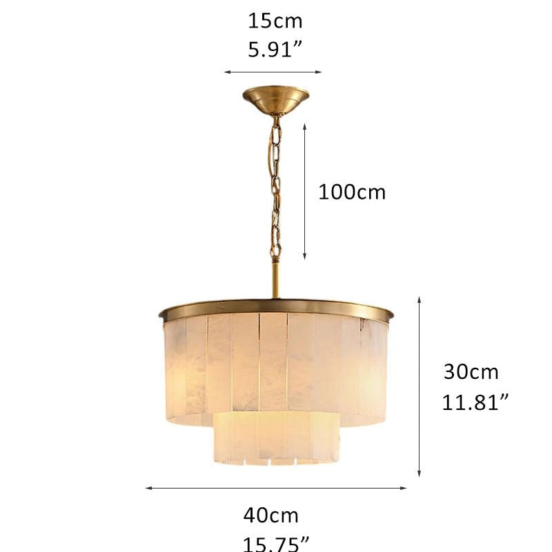 7-Layer Round Alabaster Chandelier lamp black for living room, bedroom, dining room-American Vintage chandelier lamp-Blushlighting-Blushlighting