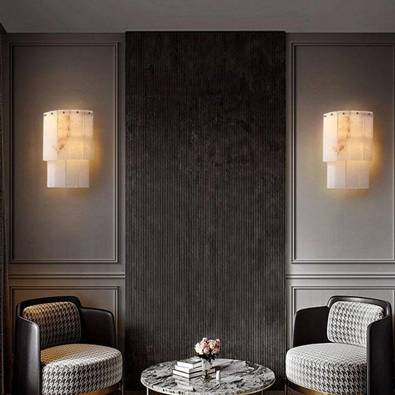 7-Layer Round Alabaster Chandelier lamp black for living room, bedroom, dining room-American Vintage chandelier lamp-Blushlighting-Blushlighting