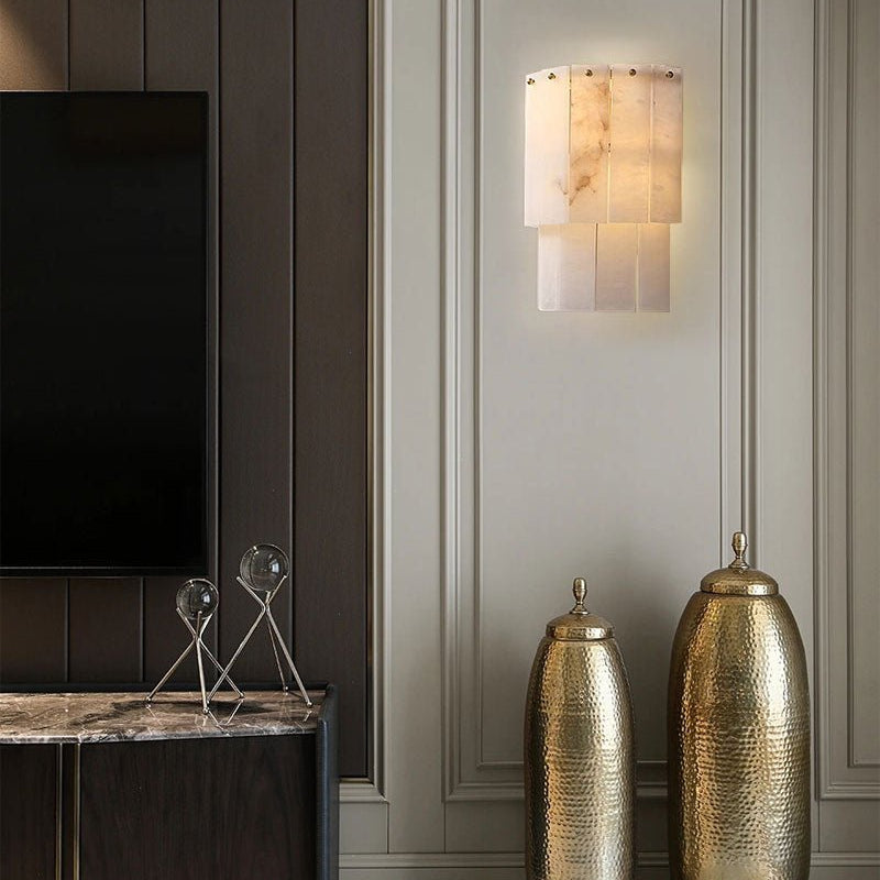7-Layer Round Alabaster Chandelier lamp black for living room, bedroom, dining room-American Vintage chandelier lamp-Blushlighting-Blushlighting