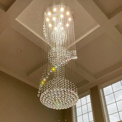 Siljoy Foyer Chandeliers Entryway High Ceiling, Large Staircase Crystal Chandelier