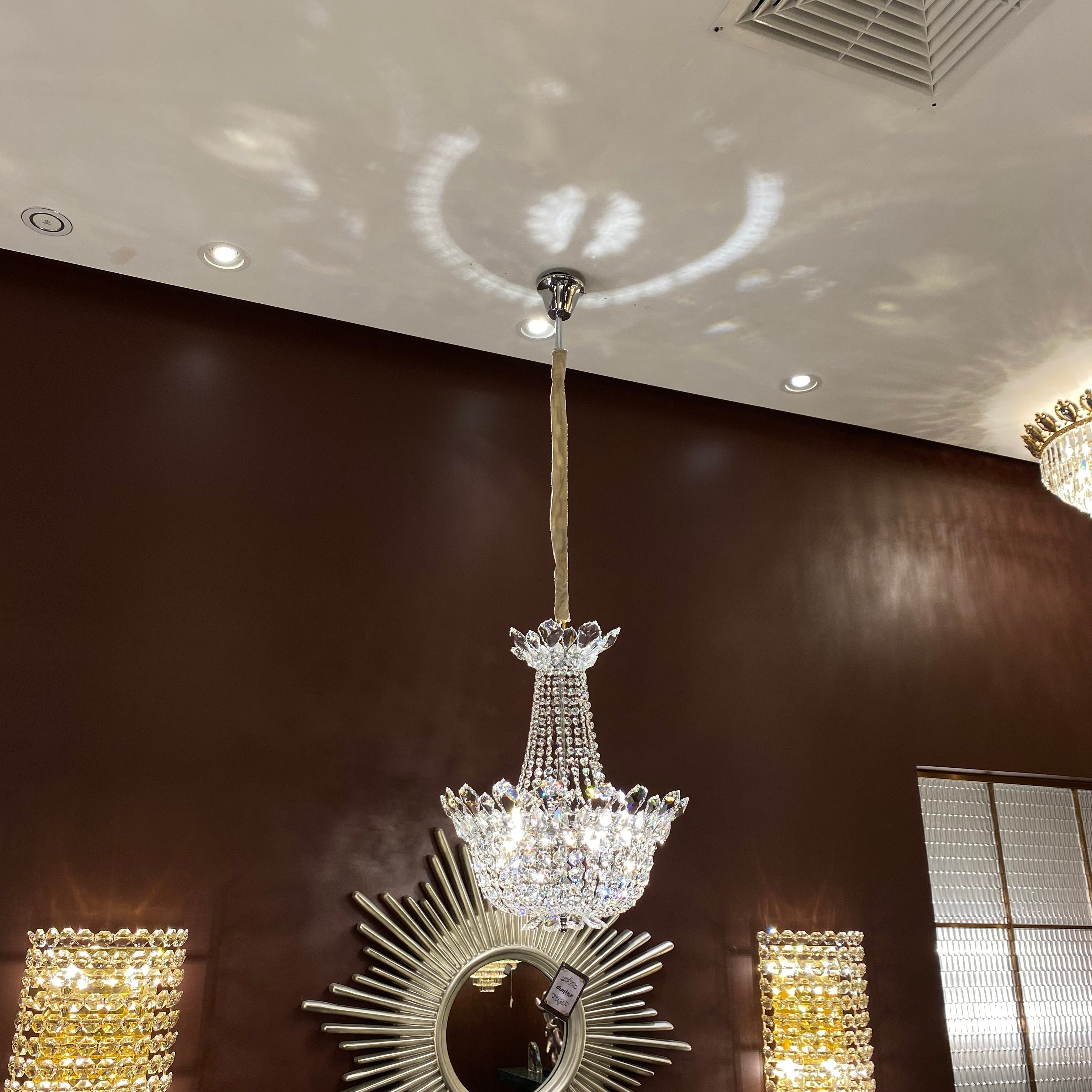 Luxury Empire Branch Crystal Chandelier Pendant Light for Entryway and Foyer-Chandeliers-D19.7" *H23.6"-Warm Light-Blushlighting