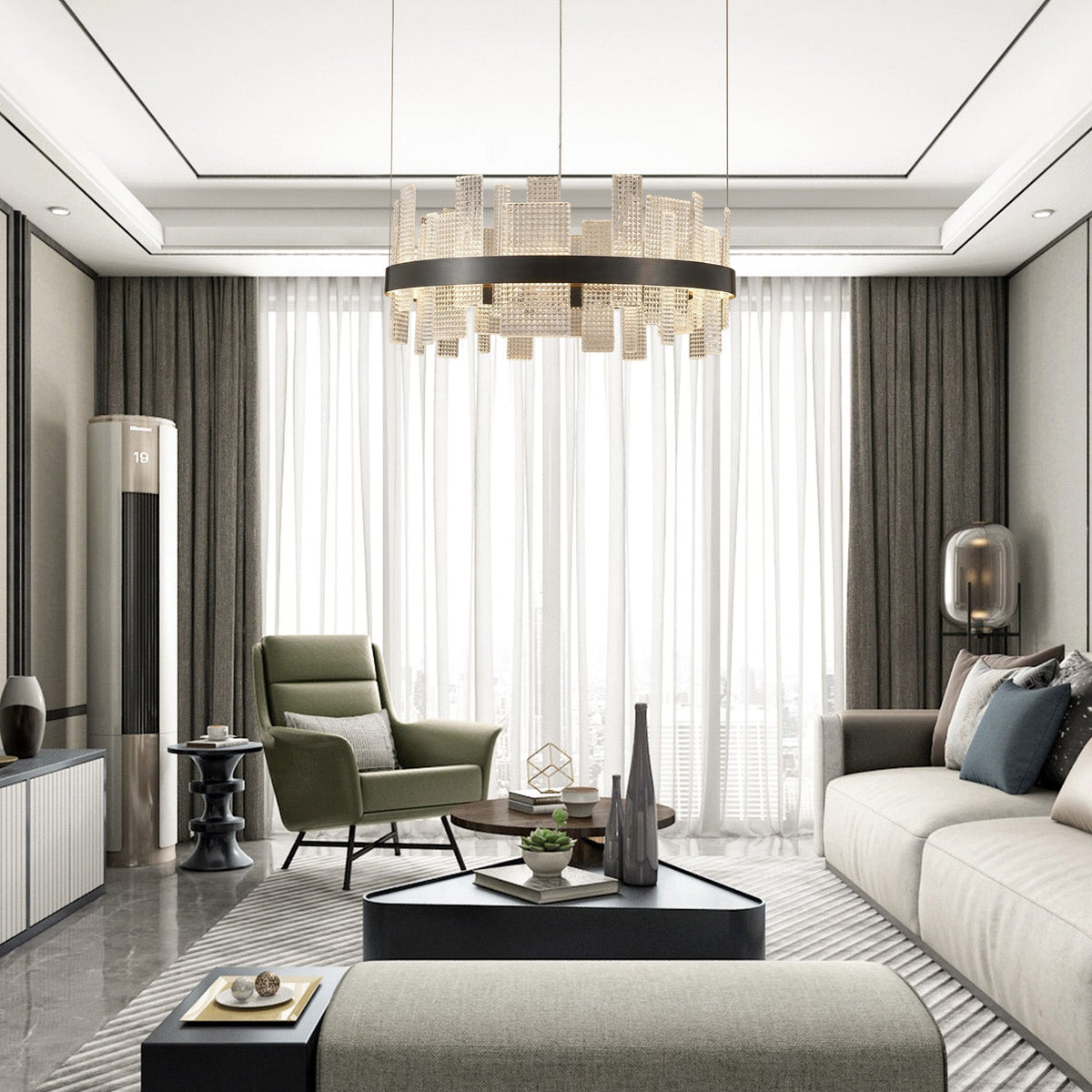 Lyra Round Glass Chandelier - view 10