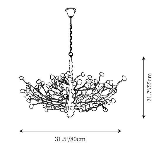 Gemstone Branch Chandelier with Artistic Design for Bedroom or Living Room-Chandeliers-Blushlighting