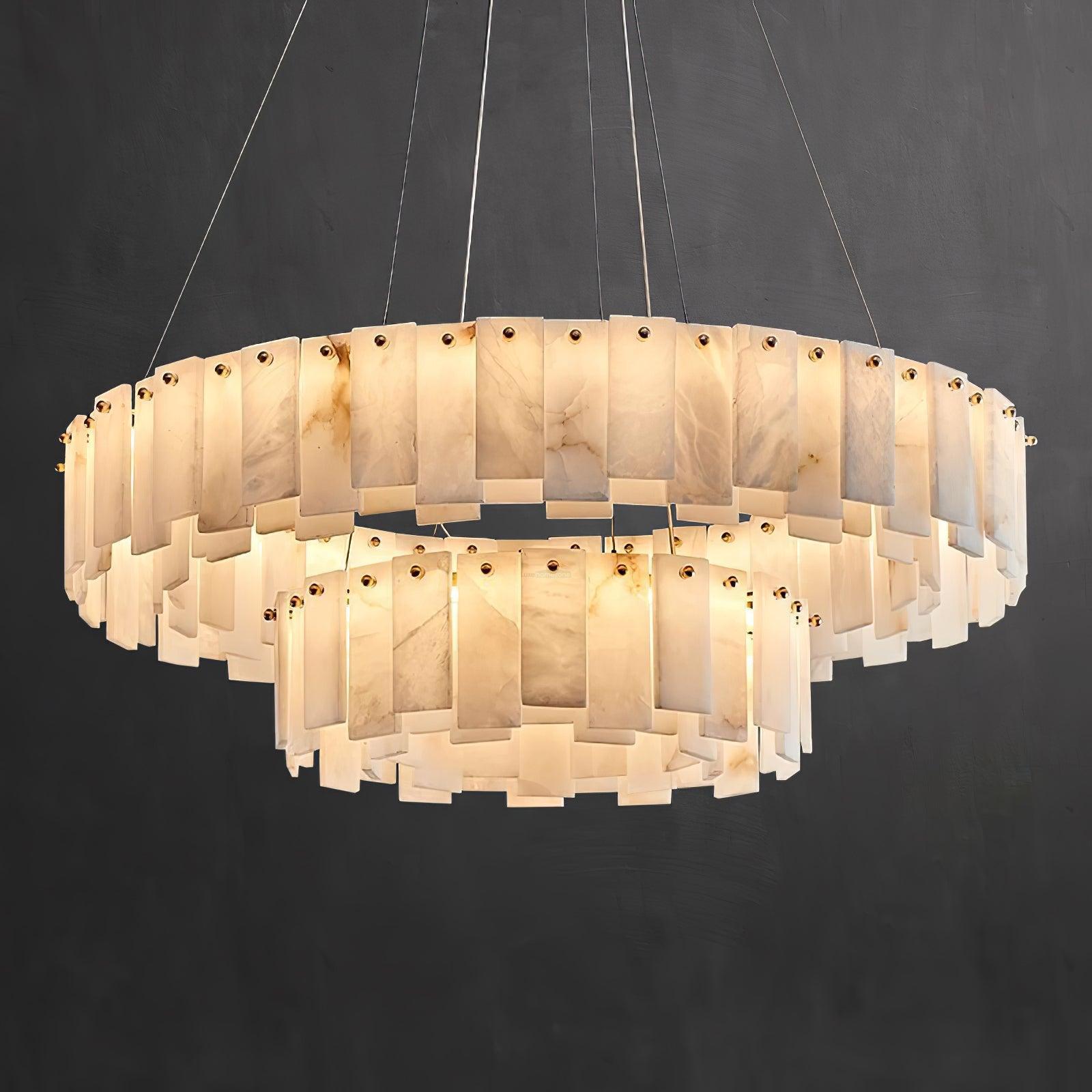 Halos Alabaster Round/Square Chandelier