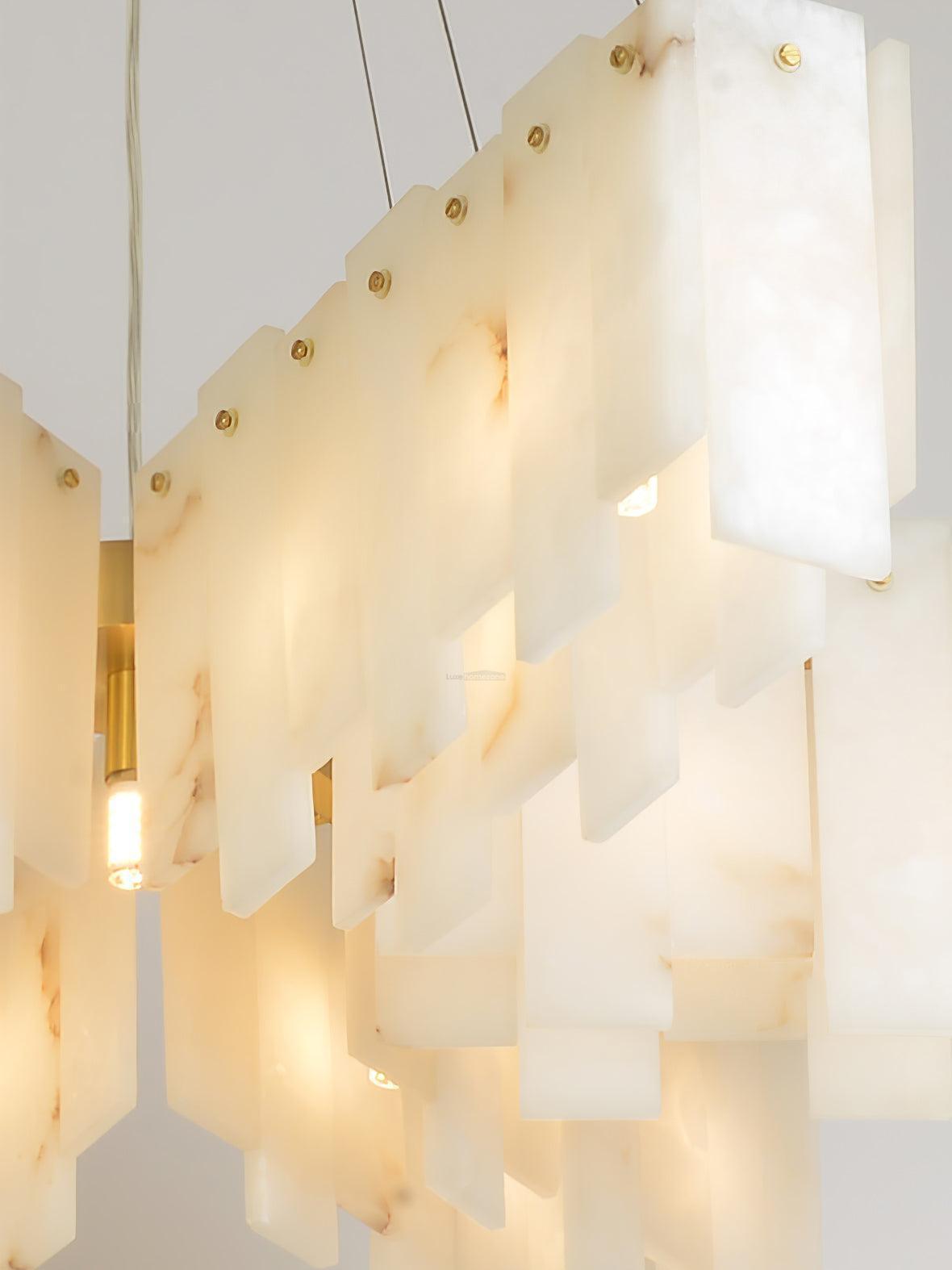 Alabaster Cascade Tiered Chandelier 27.6-Blushlighting