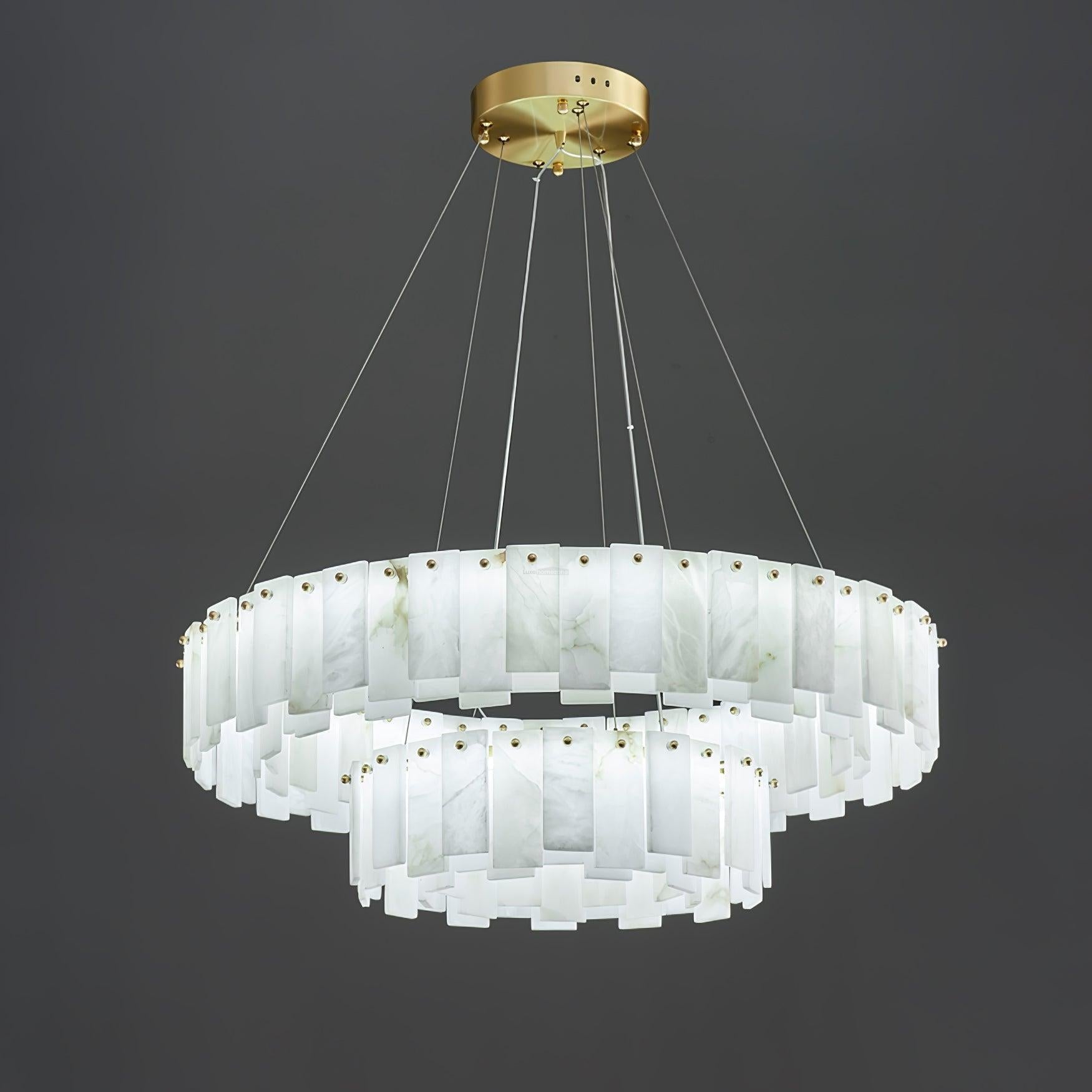 Halos Alabaster Round/Square Chandelier