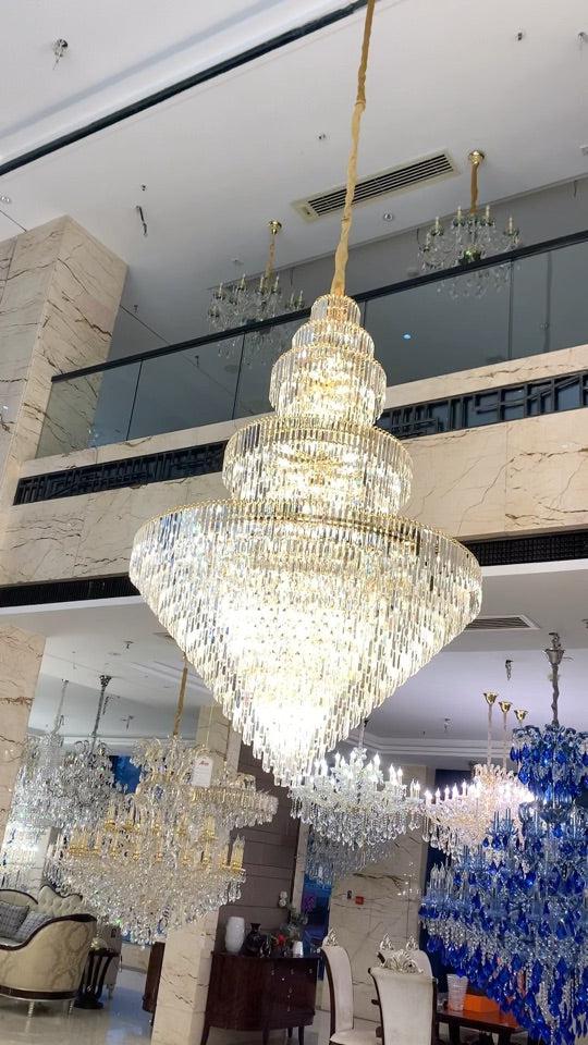 Luxury Multi-tiered Extra Large Crystal Chandelier for Staircase/Foyer/Entryway - Blushlighting