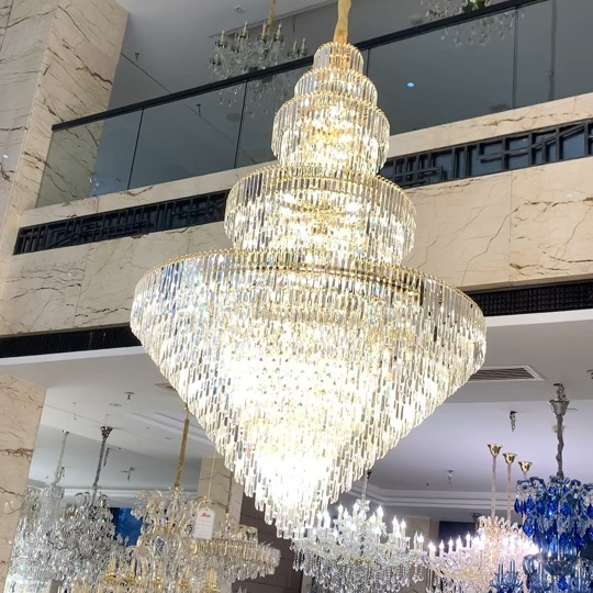 Luxury Multi-tiered Extra Large Crystal Chandelier for Staircase/Foyer/Entryway - Blushlighting